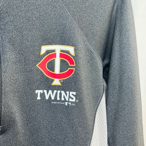 Minnesota Twins 1/4 Zip Pullover Womens XS Gray Under Armour Polyester Cold Gear - Picture 3 of 5
